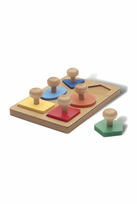 Giant Knob Shape Puzzle – Montessori Wooden Learning Puzzle for Toddlers by Alphabet Trains & Toys
