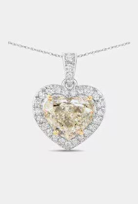 Luxury Light Yellow Diamond Statement Pendant in 18K White Gold