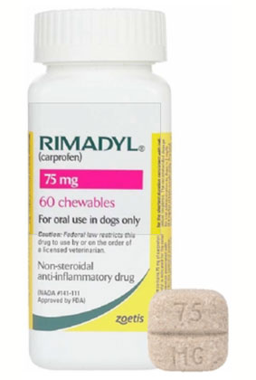 Rimadyl for Dogs – (Carprofen) 75 mg, 60 Chewable Tablets Rimadyl for Dogs – (Carprofen) 75 mg, 60 Chewable Tablets