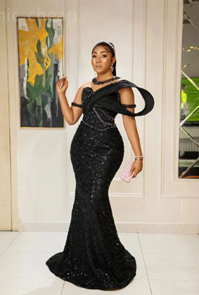 2024 Aso Ebi Black Mermaid Prom Dress