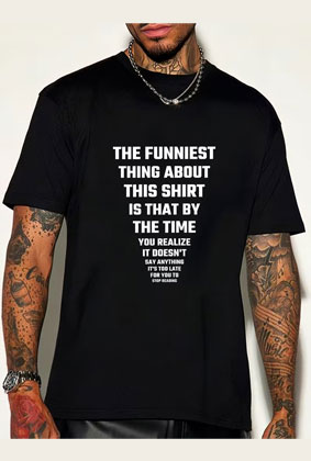 Funny Letter Print Men's Crew Neck Short Sleeve T-Shirt