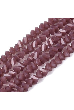 Triangle Faceted Opaque Glass Beads for Jewelry Making – Pale Violet Red