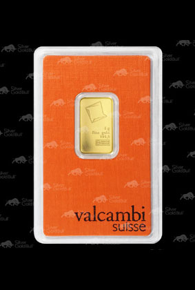 Premium 5 Gram .9999 Fine Gold Bar by Valcambi