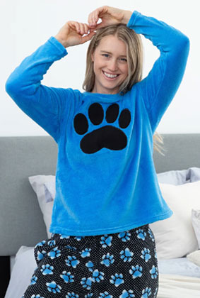 Gradient Paws & Polka Dot Pajama Set