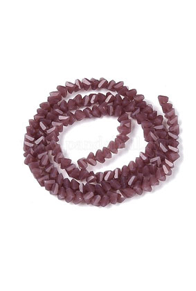 Opaque Faceted Triangle Glass Beads Strand – Pale Violet Red