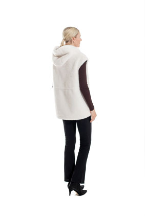 Riverside – Faux Mink Hooded Faux Fur Vest