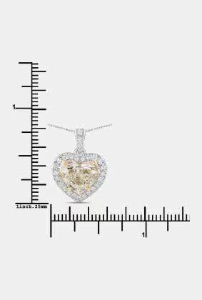 4.51 cts Light Yellow Diamond and Diamond 18K White Gold Statement Pendant
