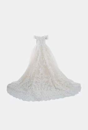 Zuhair Murad White Embroidered Tulle Wedding Gown – Size M