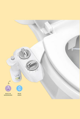 Non-Electric Bidet Attachment with Rear Wash & Built-in Deodorizing Spray Non-Electric Bidet Attachment with Rear Wash & Built-in Deodorizing Spray