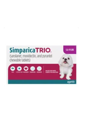 Simparica TRIO for Dogs 5.6–11 lbs Simparica TRIO for Dogs 5.6–11 lbs