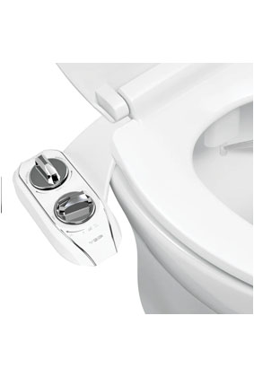 Dual-Nozzle Cold Water Bidet Attachment with 360° Self-Cleaning & EZ-Lift Hinges Dual-Nozzle Cold Water Bidet Attachment with 360° Self-Cleaning & EZ-Lift Hinges